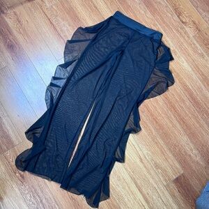 Black swim cover up pants western
